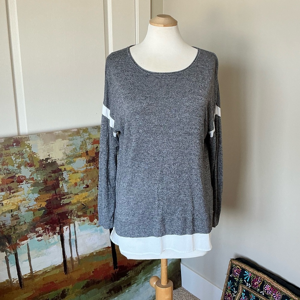 CALVIN KLEIN - Grey Layered Sweater Tunic